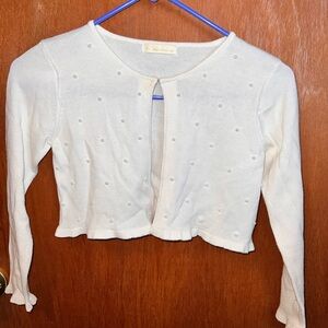 Cinderella White Cardigan with Pearl Accents